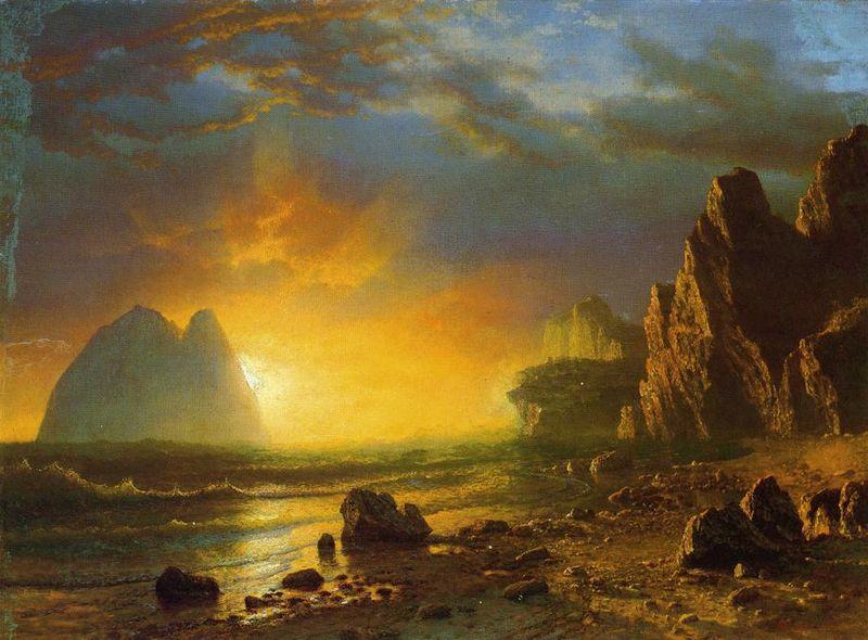 Albert Bierstadt Sunset on the Coast China oil painting art